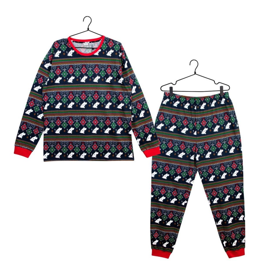 Muumi Ornamentit-Pyjama Miesten Malli Tummansininen | Miehet